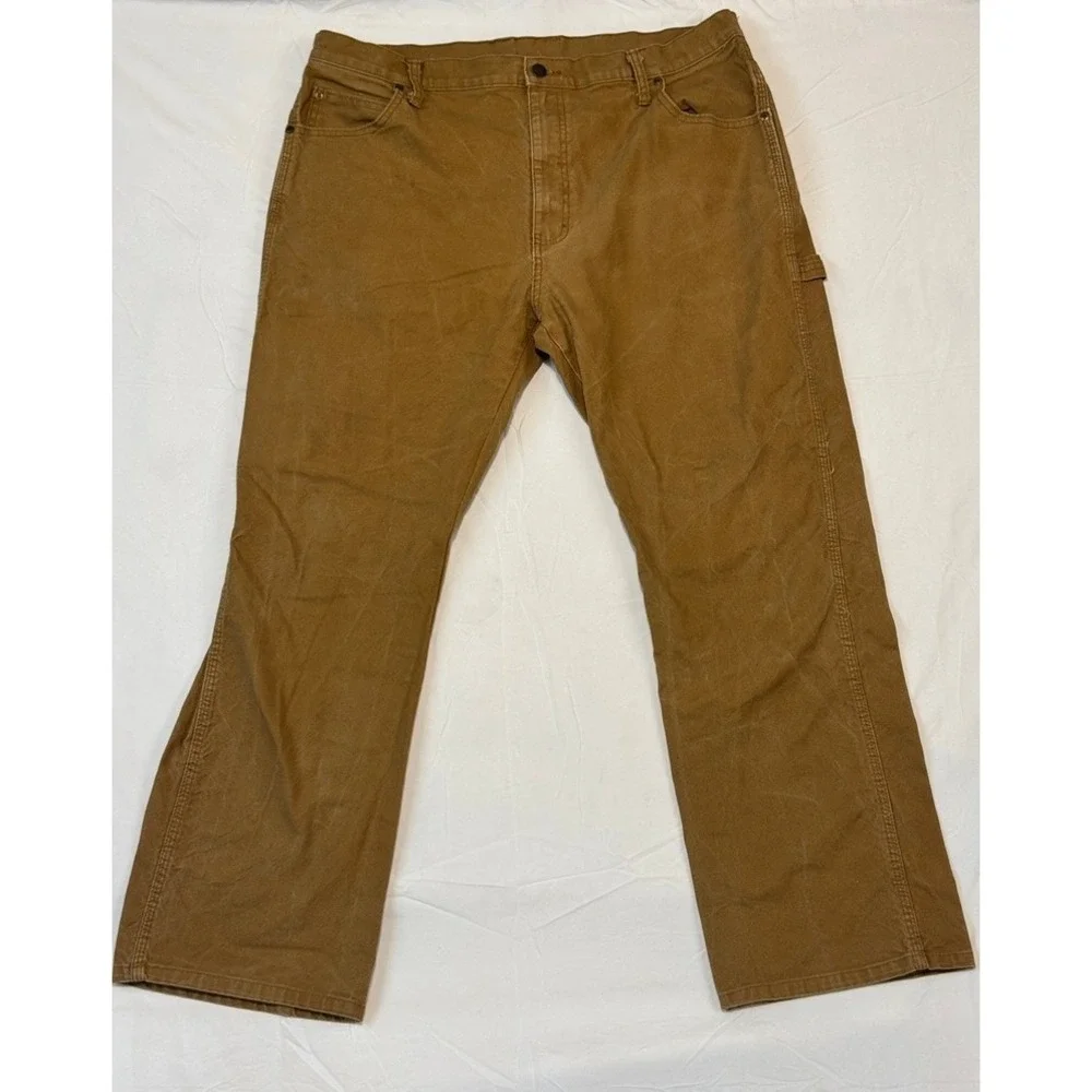 Dickies Mens Brown Duck Canvas Carpenter Pants Workwear Utility 38x29